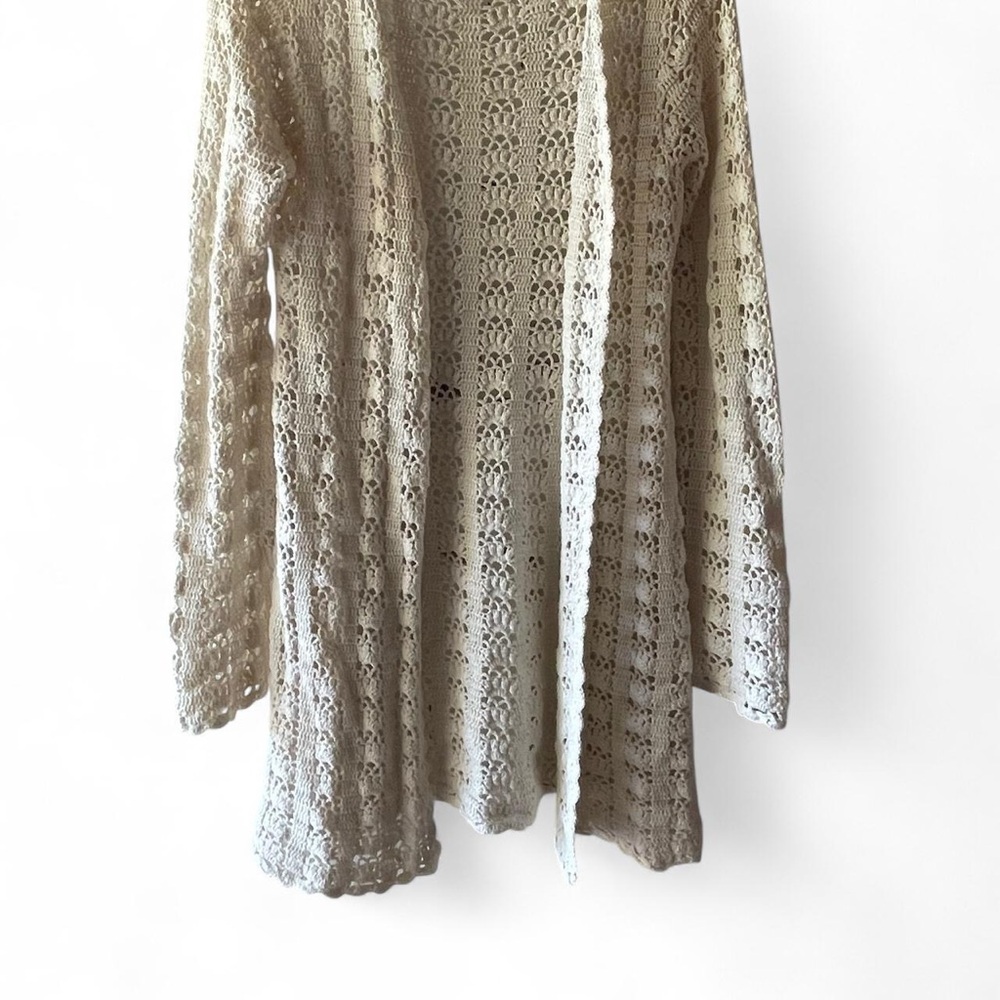 Vintage Y2K One Step Ahead Cream Crochet Cardigan - Picture 2 of 5